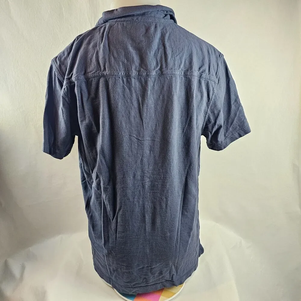 J Crew Shirt Mens Large Gray Garment Dyed Slub Cotton Button Up  Harbor Camp